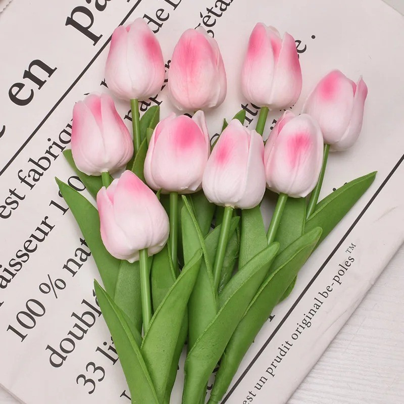 Real Touch Artificial Tulips Bridal Home Wedding Party Festival Decor USA-10 PCS