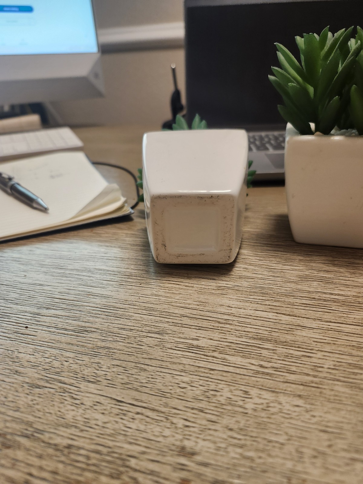 Artificial Plants with White Square Vase Small Artificial Tree