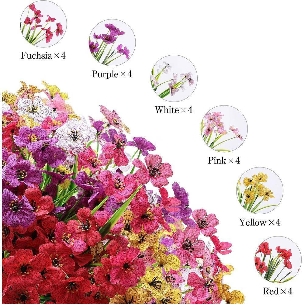 13 In. Multi-Colored Indoor/Outdoor Artificial Flower 24 Bundles