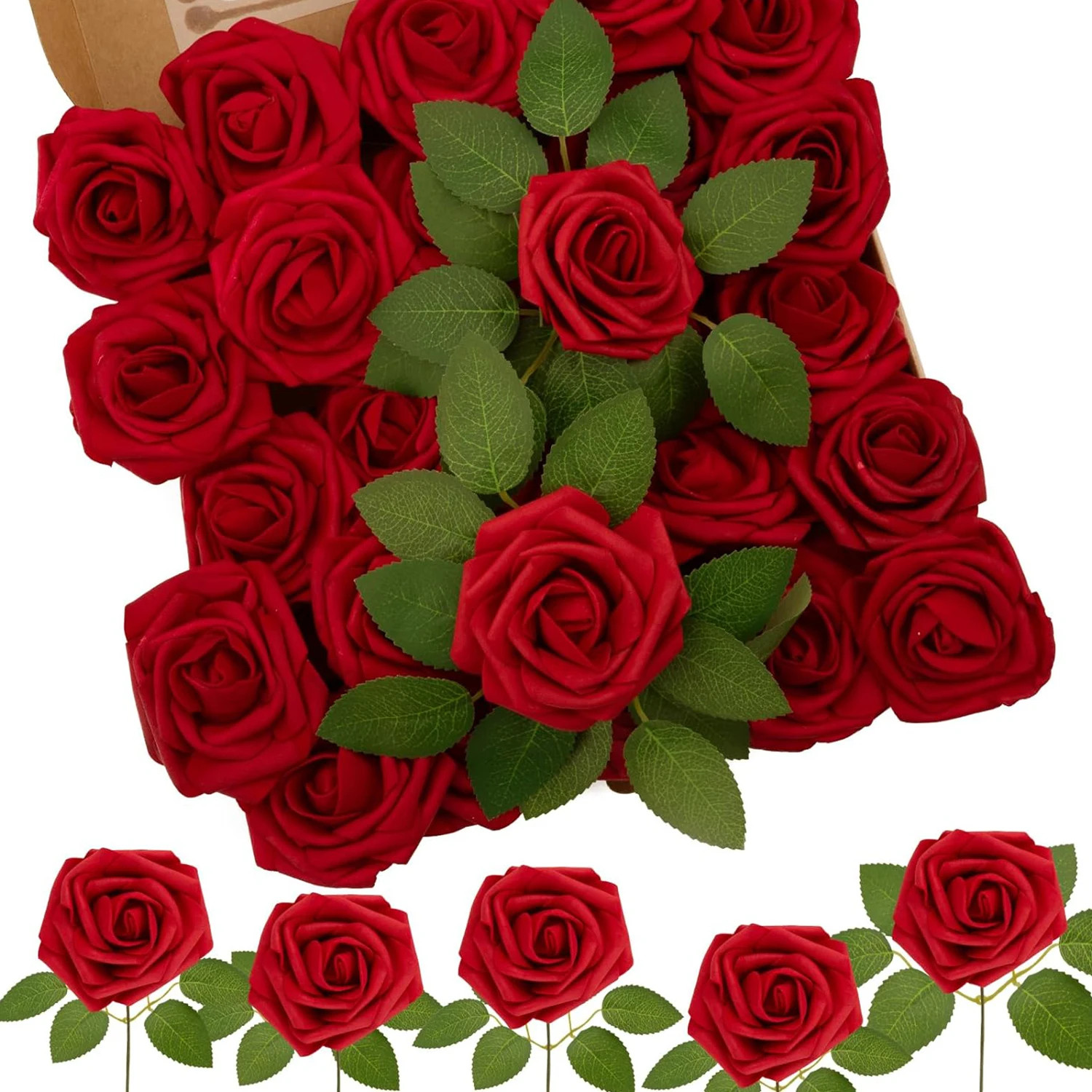 PE Foam Rose Artificial Flower Wedding Bride Bouquet Accessory Garland Home Vase