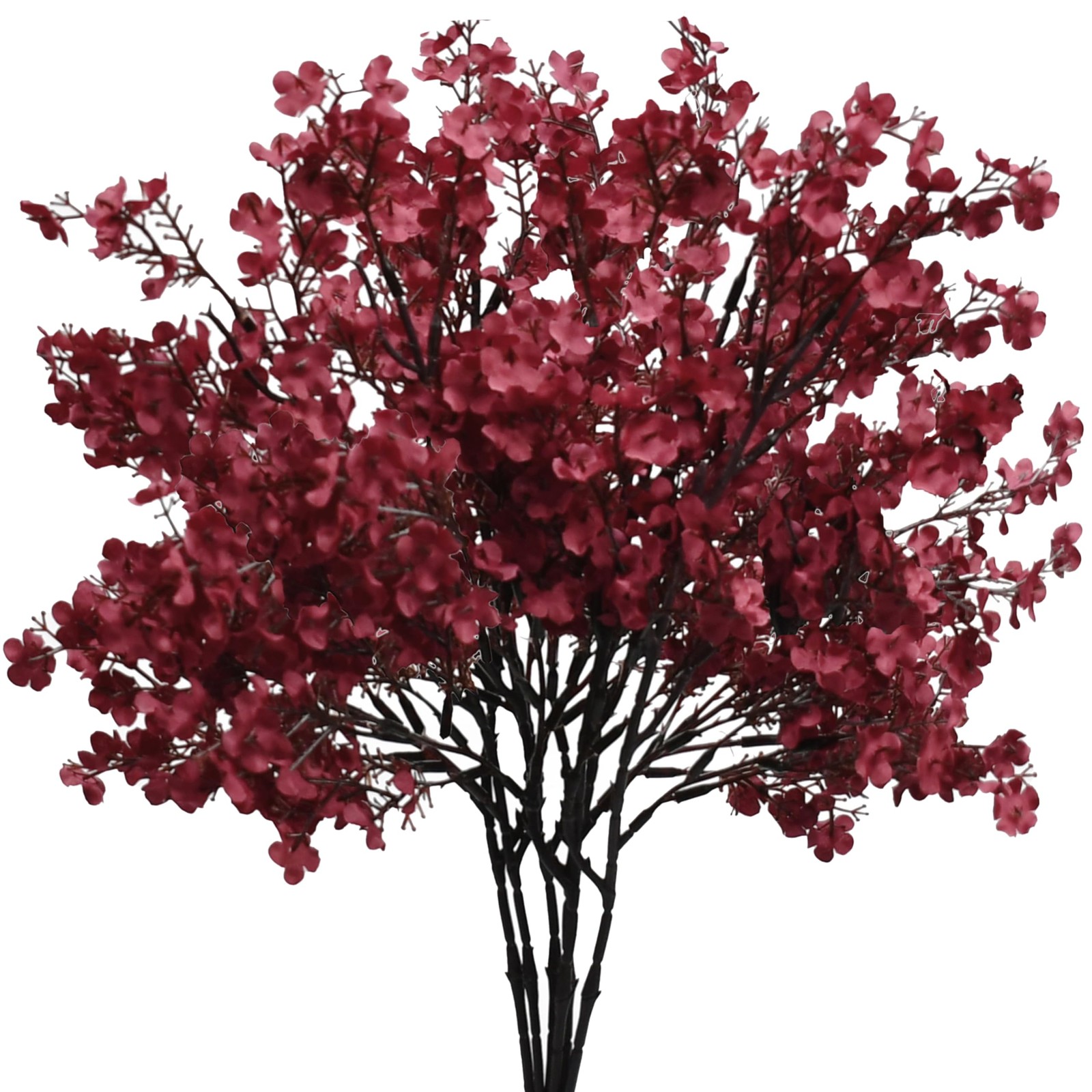 Burgundy Artificial Baby’s Breath Flowers 15 Bundles Silk Gypsophila, 18.5 In…
