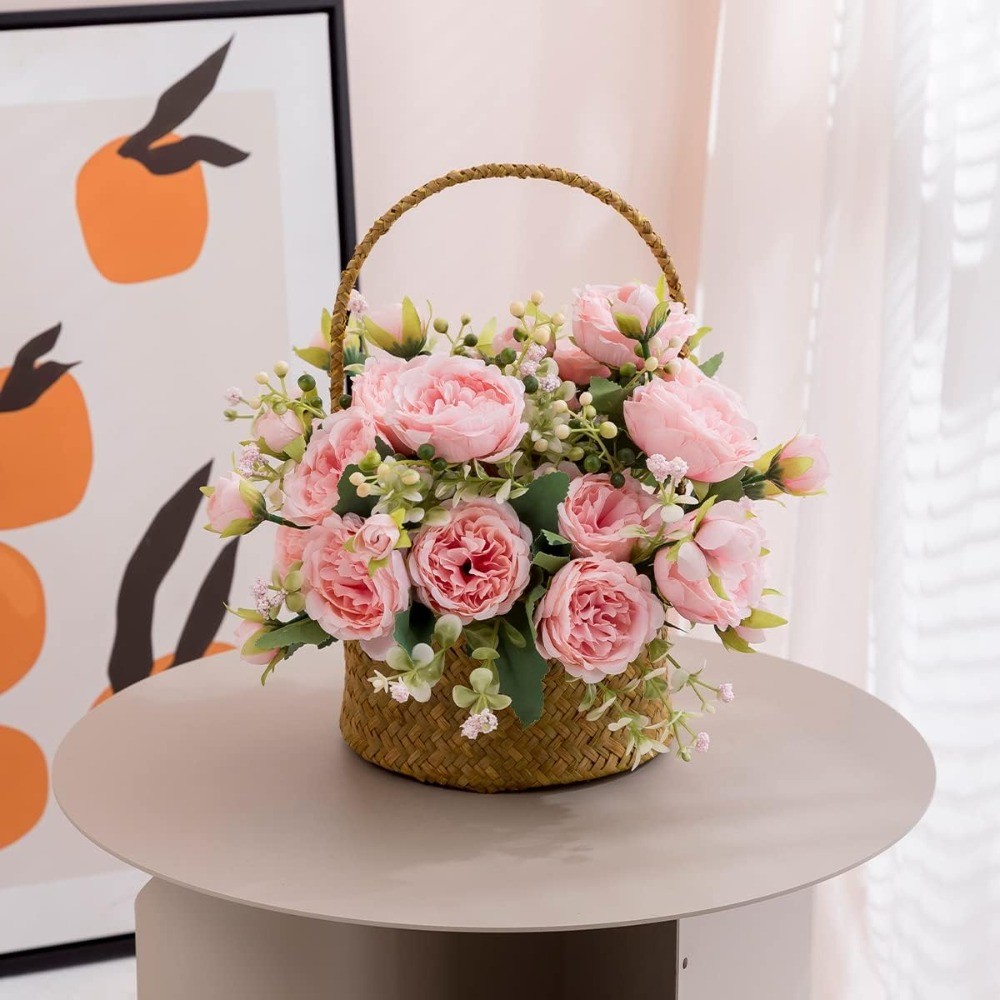 4Pcs Silk Peonies Artificial Flowers 36 Heads Bulk Peony Bouquet Wedding Decor