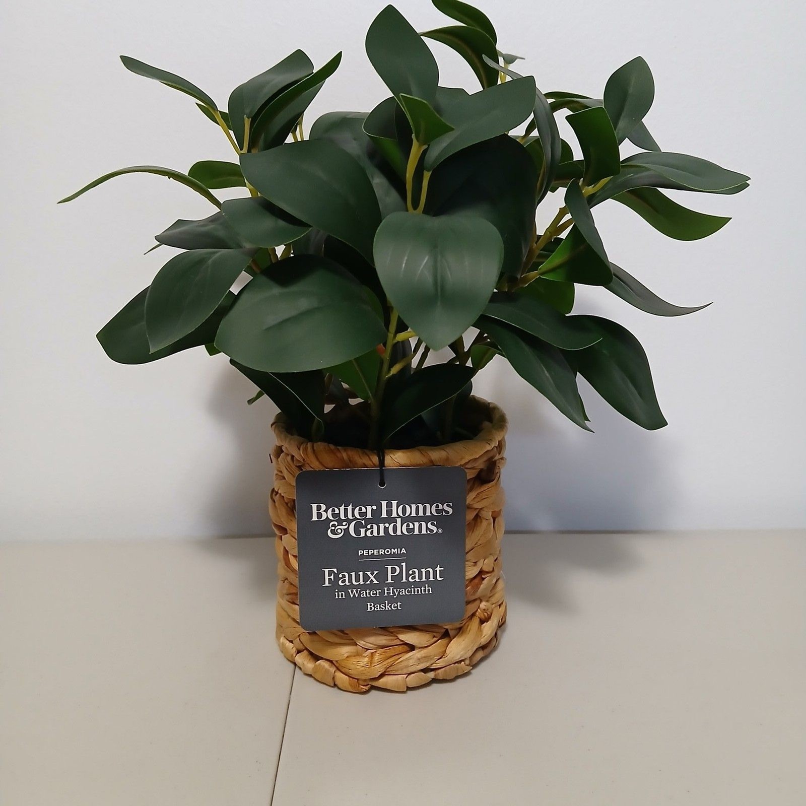 Better Homes & Gardens Natural Brown Boho Decorative Faux Peperomia Plant 12″