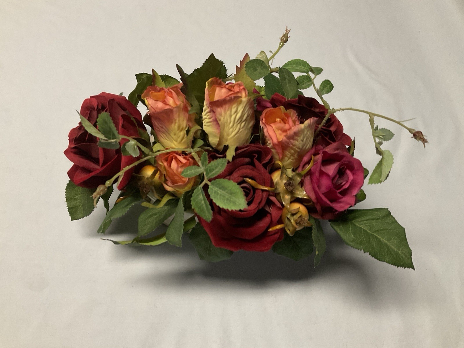 Artificial Flowers And Ceramic Holder/Pot