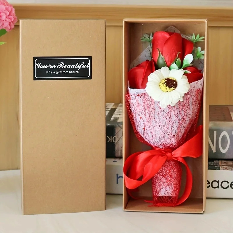 Creative Soap Flower Valentines Day Wife Girlfriend Gift Rose Flower Artificial