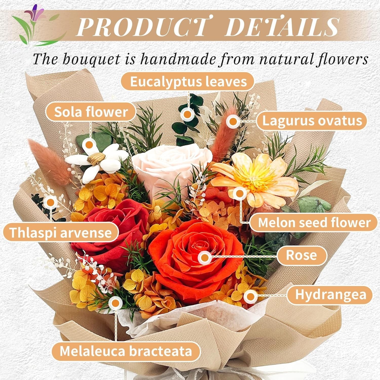 Flowers for Delivery, Preserved Flowers Bouquet with Gift Box, Rose Gifts for…