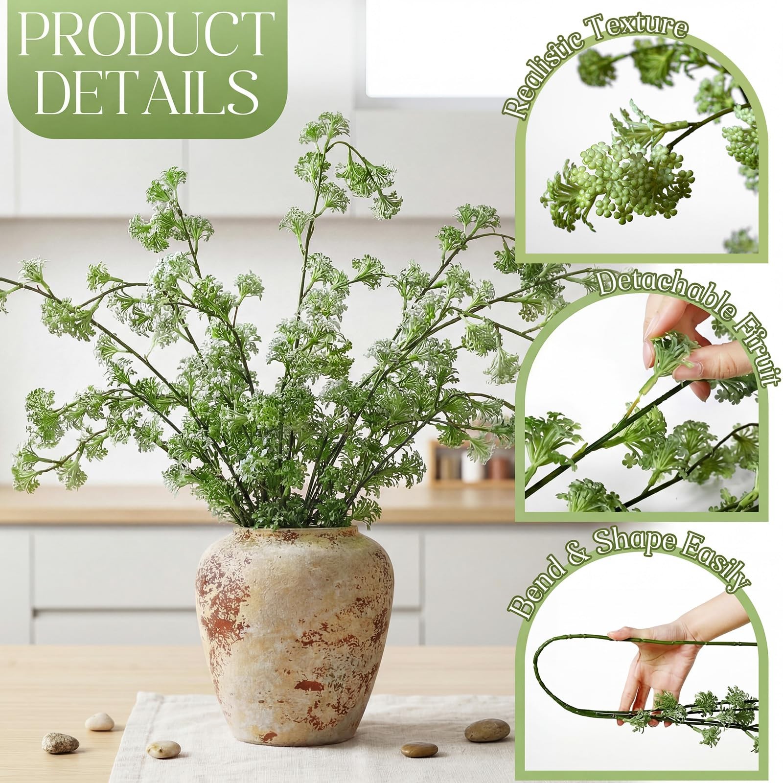 5 Pcs Artificial Rapeseed Flowers Stems Faux Long Stem Plants Fake Greenery B…