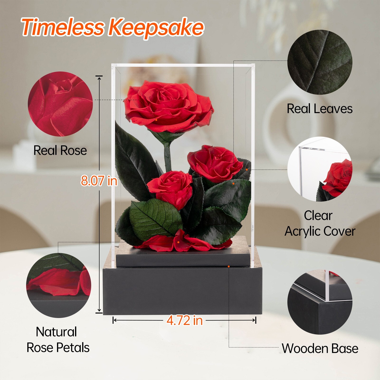 Lasting 3 to 5 Years Forever Fresh Flower Preserved Rose Eternal Gift for Womens