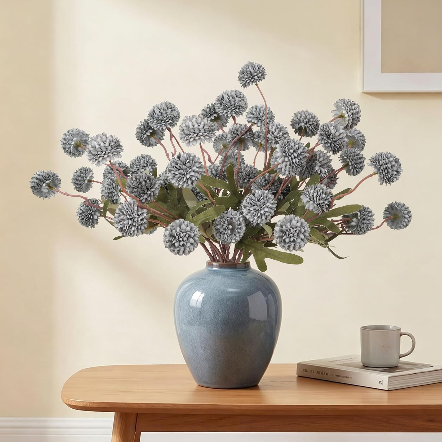 6Pcs Spring Flowers Artificial Fake Flowers Bulbs Silk Faux Chrysanthemums Flore