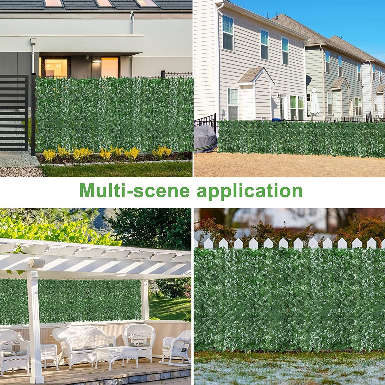 Artificial Faux Ivy Hedge Leaf Vine Privacy Fence Wall Home Screen 118 X 39 Inch