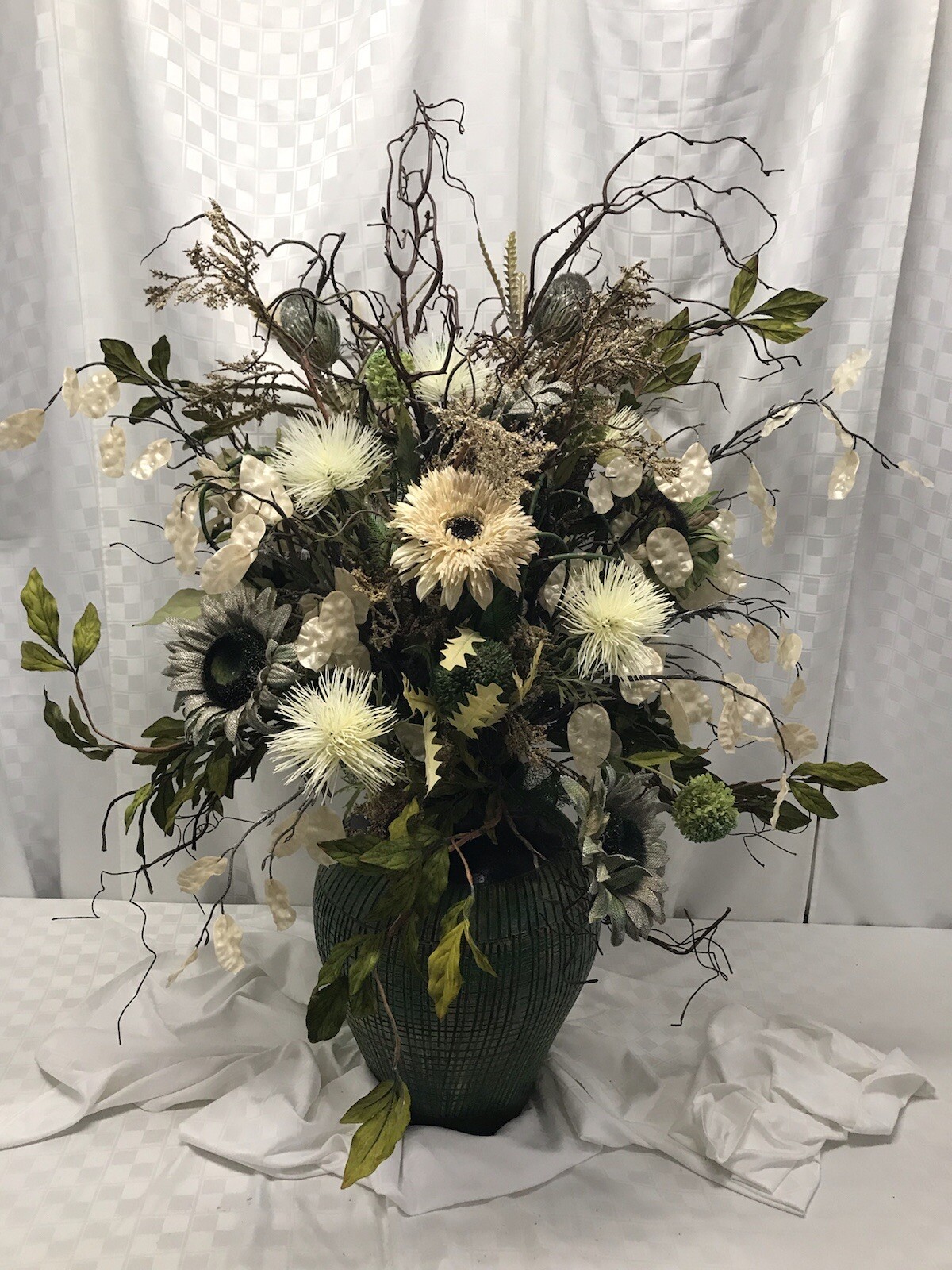 floral arrangement artificial flowers with vase- Large Floor Arrangement.