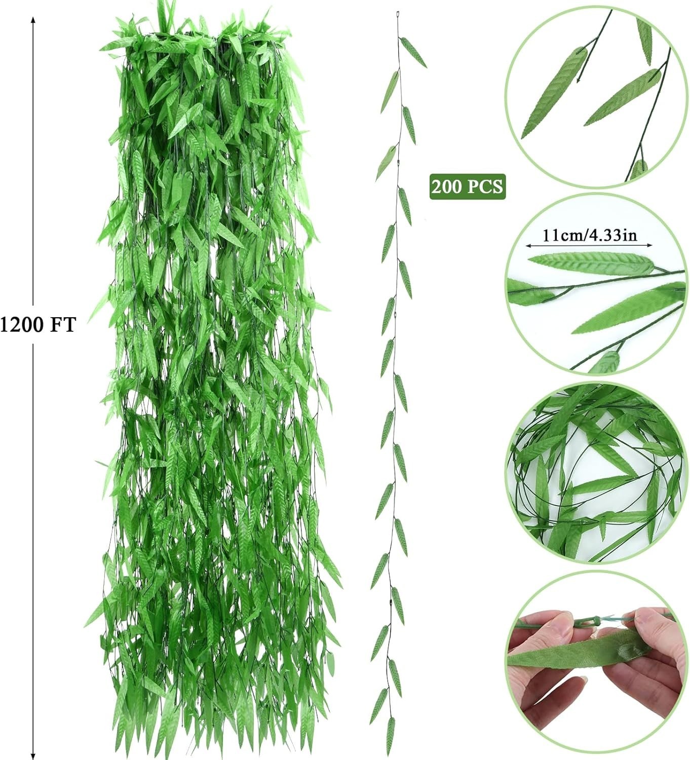 Luxurious 200pcs Fake Ivy Hanging Vines – Perfect for Jungle Parties & Weddings