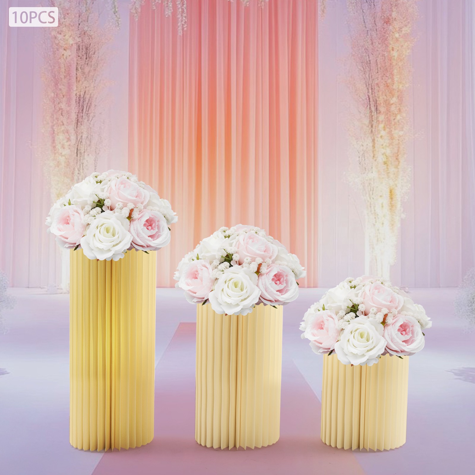 Wedding Flower Balls For Centerpieces 10Pcs Artificial Flower Ball Arrangement