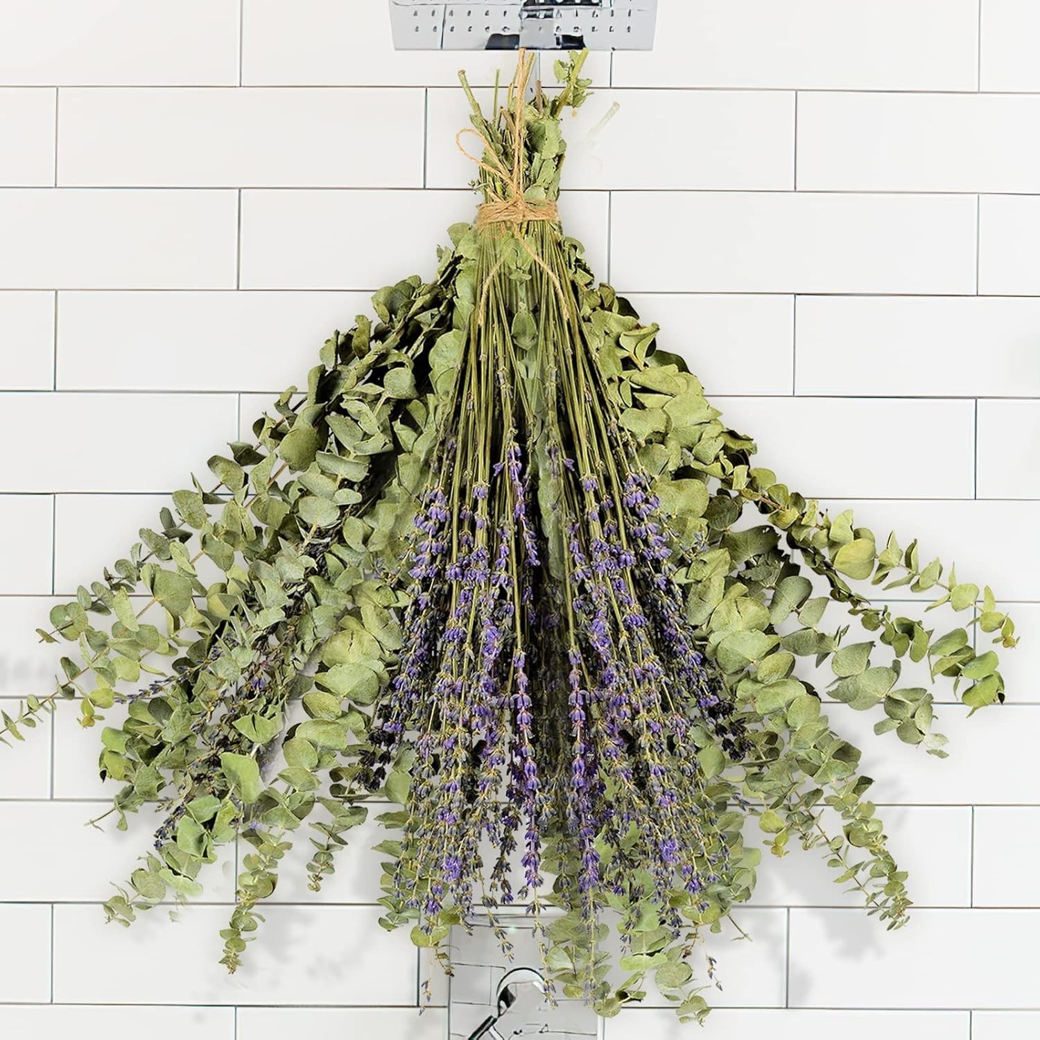 68/120Pcs Real Dried Eucalyptus for Shower & Preserved Lavender Bouquet, 17” Na