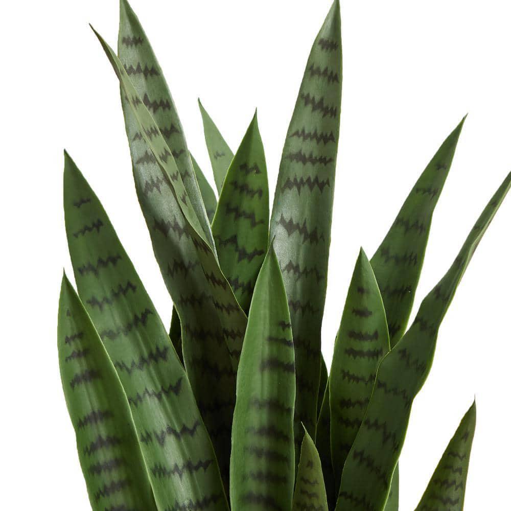Nearly Natural Artificial Snake Plant 38″ Sansevieria Indoor Dark Green Stripes