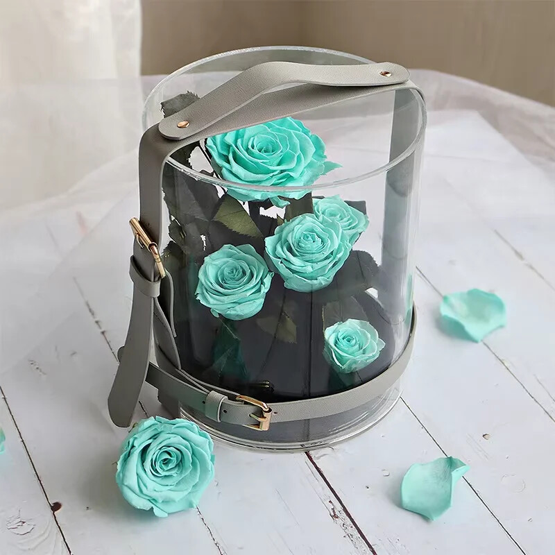 Eternal Red Rose in Secret Garden Acrylic Box – Preserved Flower Gift