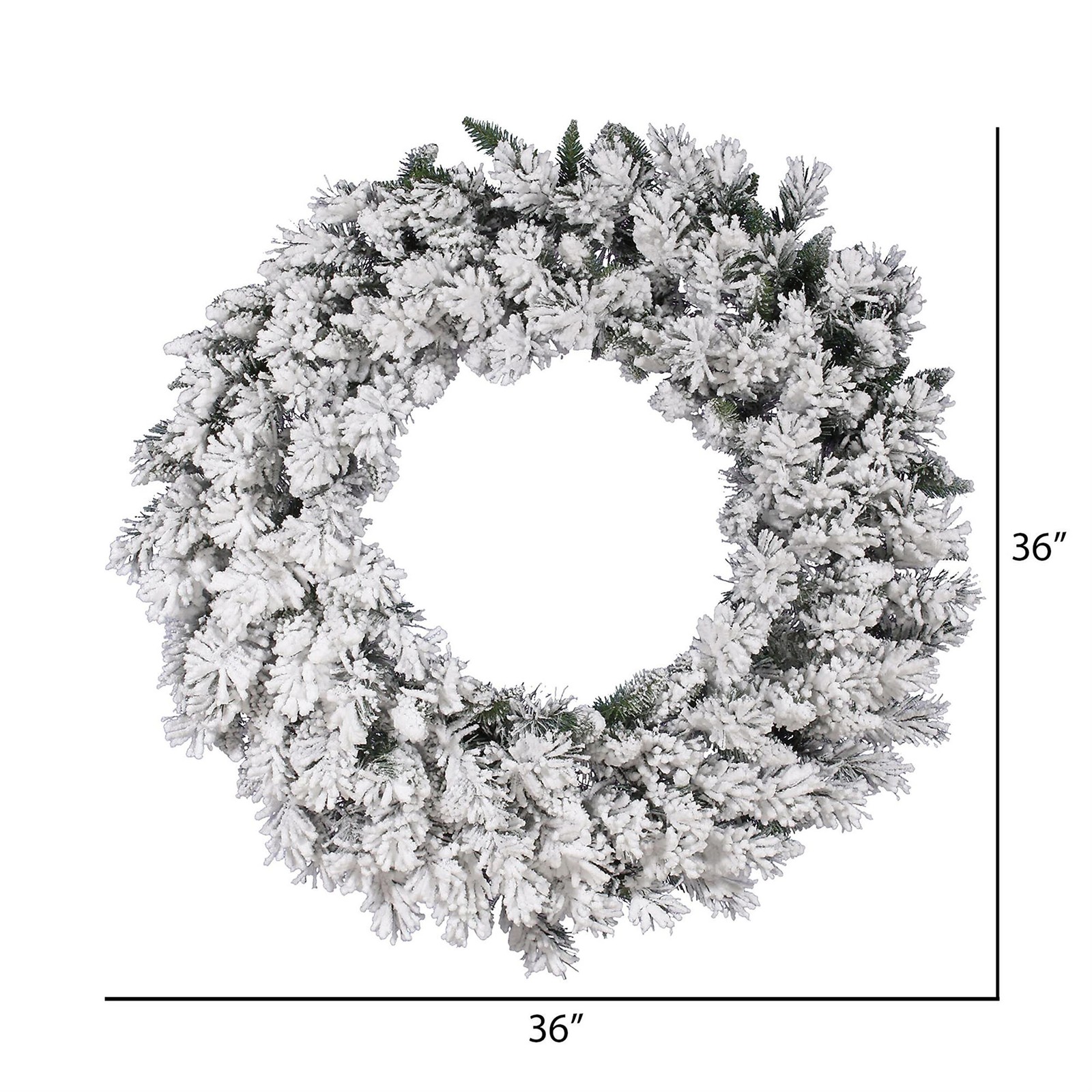 Pemberley Row PVC White/Green Artificial Christmas Wreath 36″ Unassembled