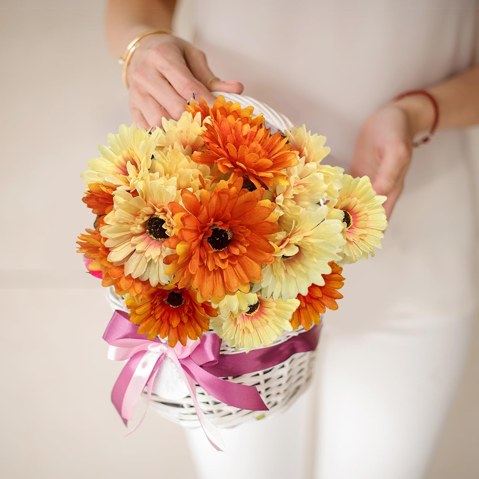 20PCS Artificial Daisies Flowers, 4 Bundles Silk Gerbera Daisies Flowers for …