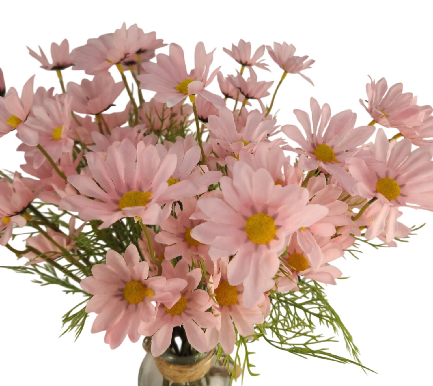 Blush Pink Faux Daisy Stem 20 Inch Artificial Wildflower Set of 6 Farmhouse Flor