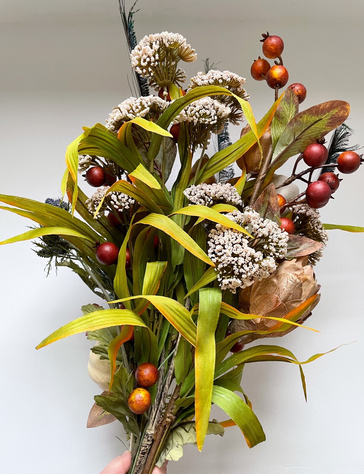 custom made flower bouquet in autumn / thanksgiving colors