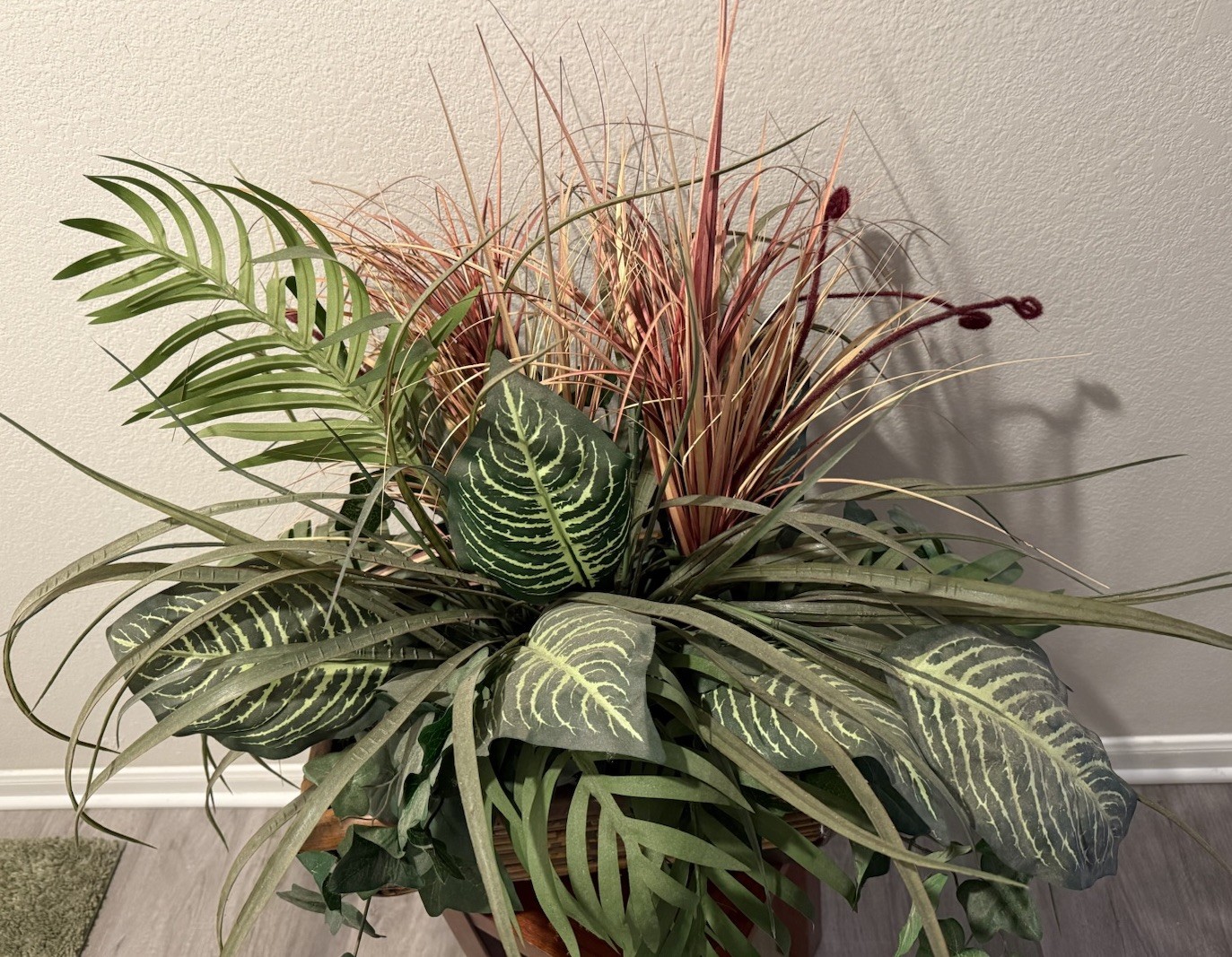 mixed foliage Collection Of Greenery plants & Cattails Zebra, Ferns,palms & Ivy