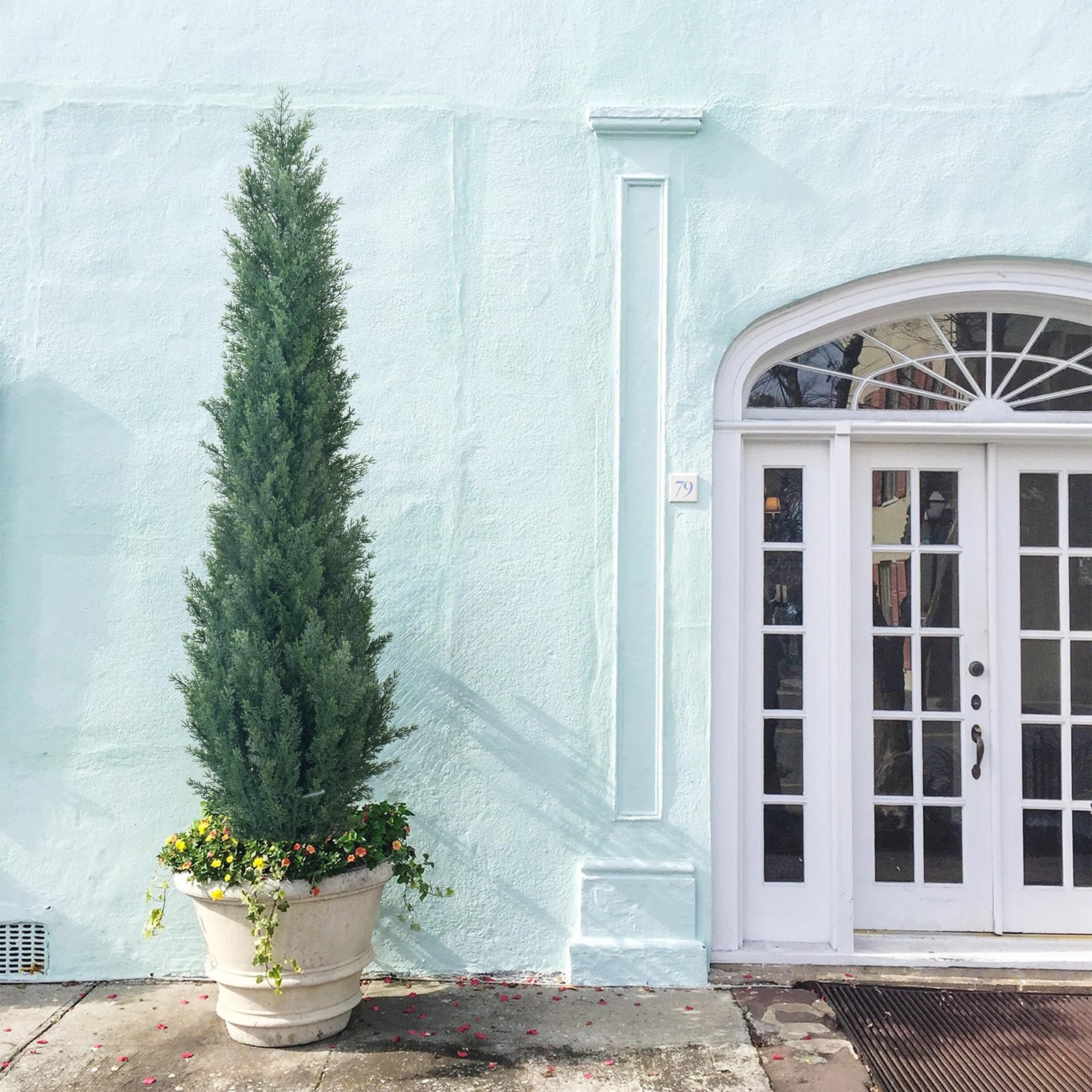 4ft Artificial Cedar Topiary Trees – Fake Boxwood Topiary Cypress Trees Potte…