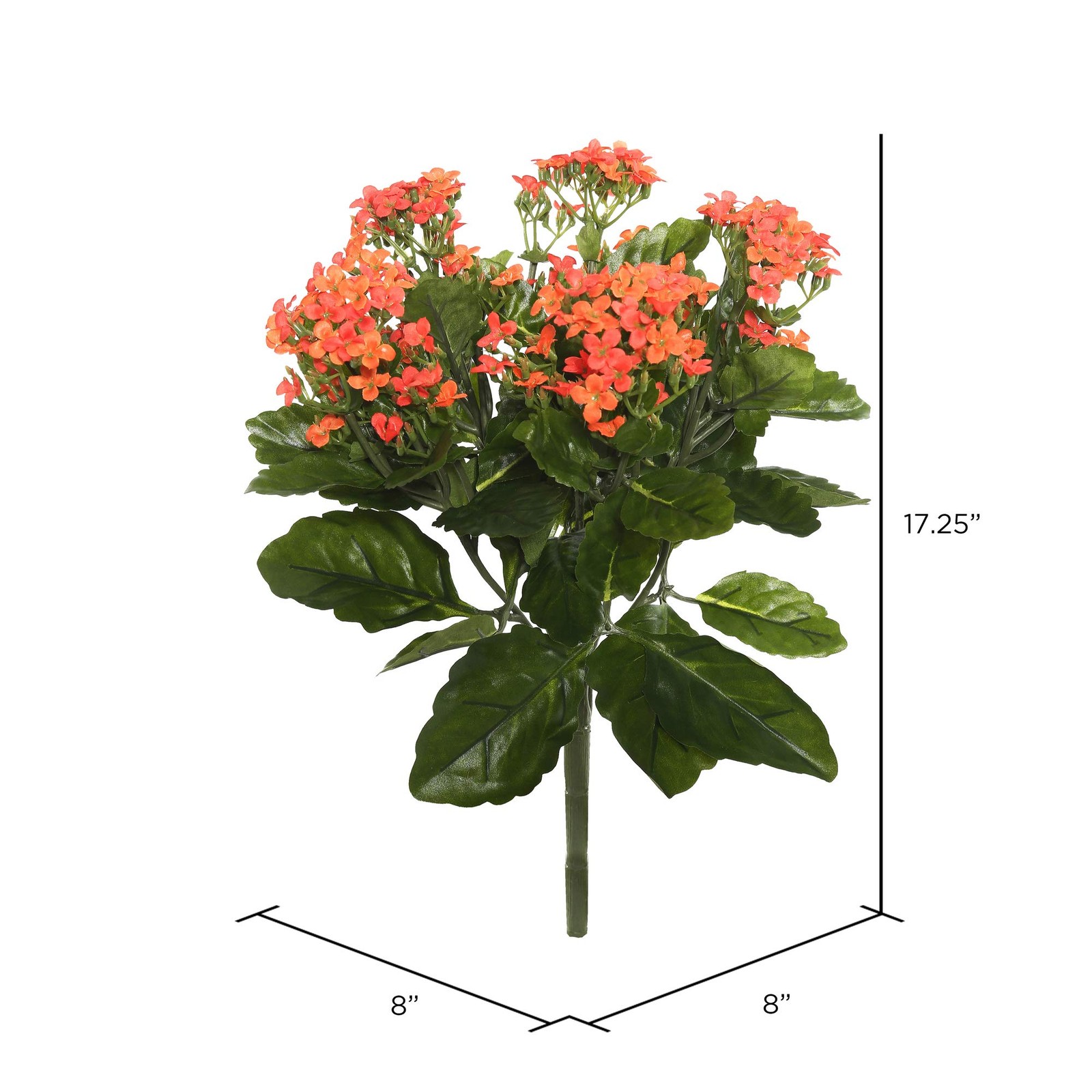 Vickerman 17.25″ Contemporary Fabric Artificial Kalanchoe Bush in Orange