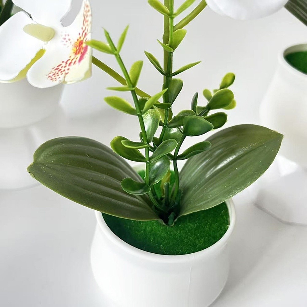 Artificial Orchid Potted Plant 5 Pack White Orange Pink Purple for Home Decor