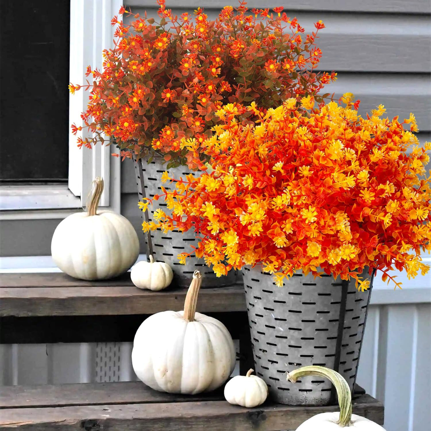 12 Bundles Faux Fall Flowers – No Fade Autumn Decor for Home & Events