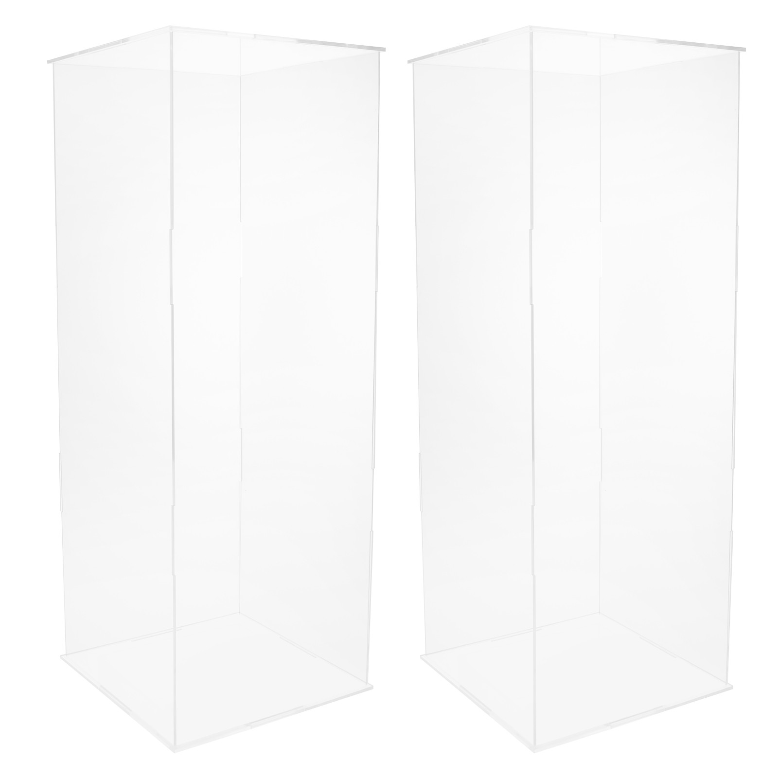 30*30*80cm Acrylic Flower Stand 2pcs Clear Display Flower Tower For Weddings