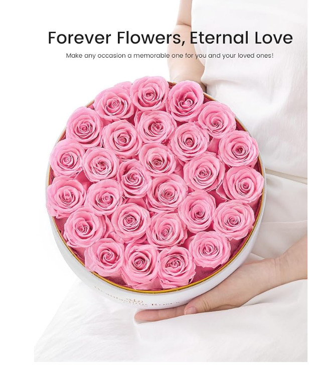 27 Preserved Roses Forever Flowers Real Roses in a Box Mother’s Day Birthday Flo
