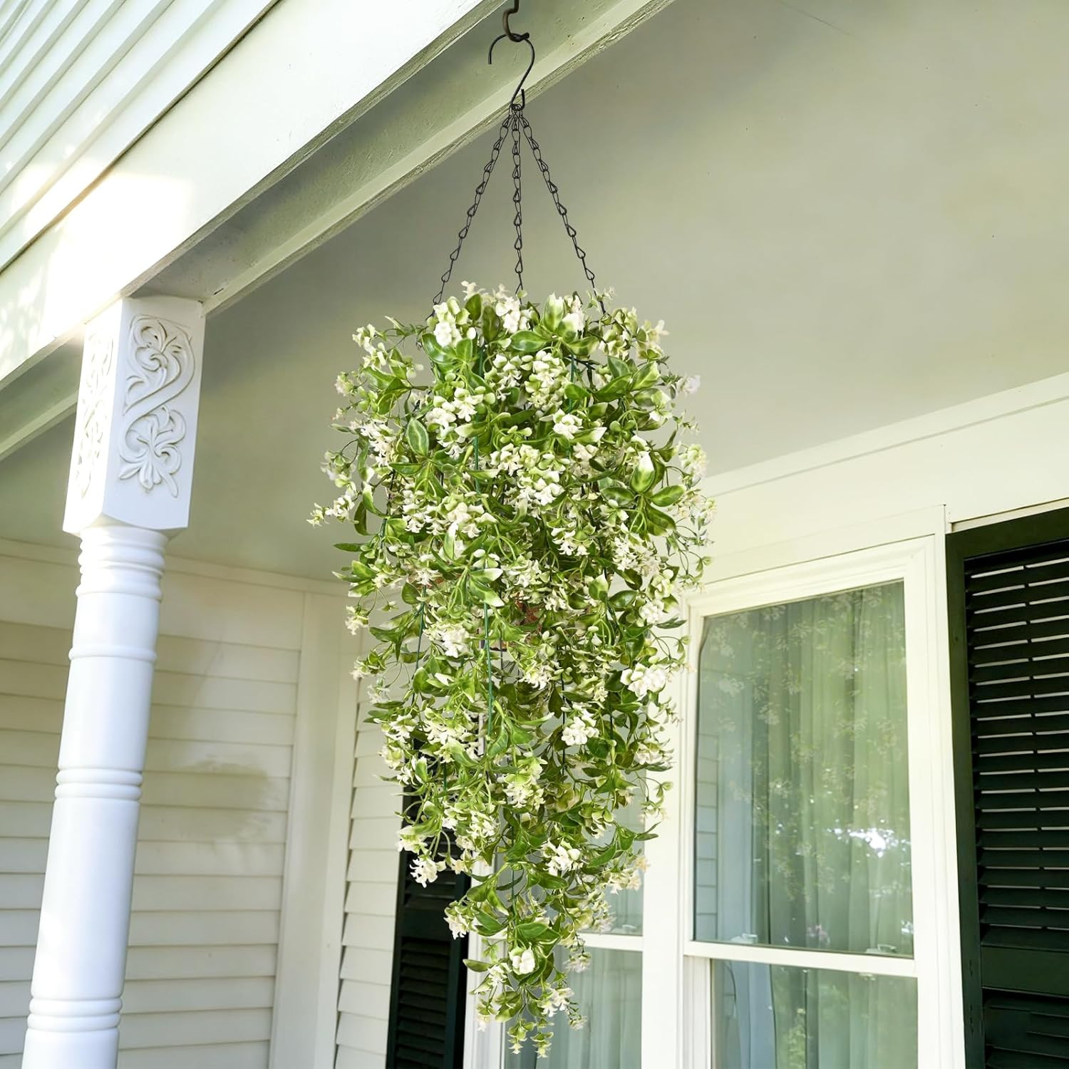 4Pcs Fake Hanging Plants, Artificial Hanging Flowers Faux Ivy Pothos Vines Green