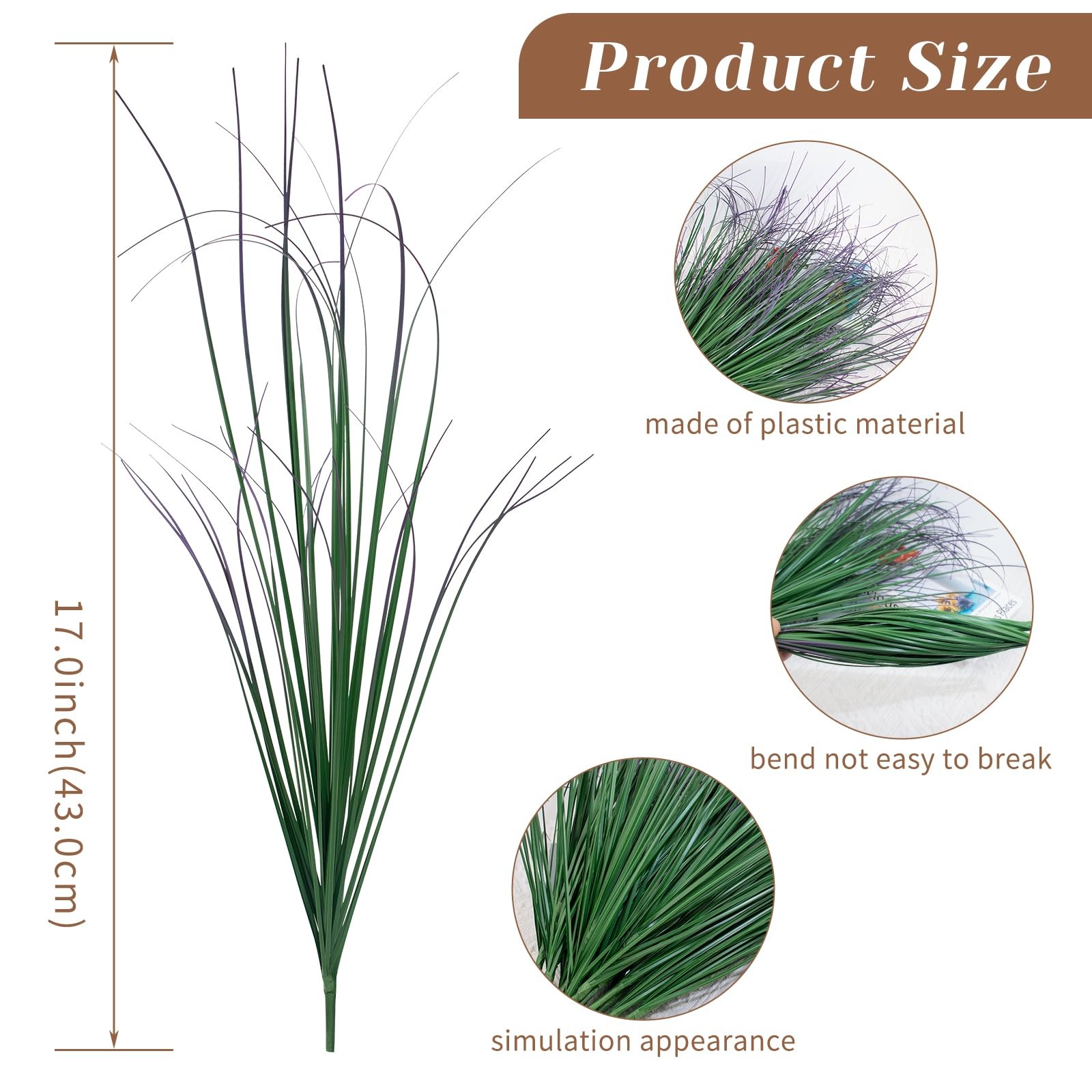 10 Bundles Fake Grass Plants Artificial Plants Outdoor 10Pcs Green Purple Tail