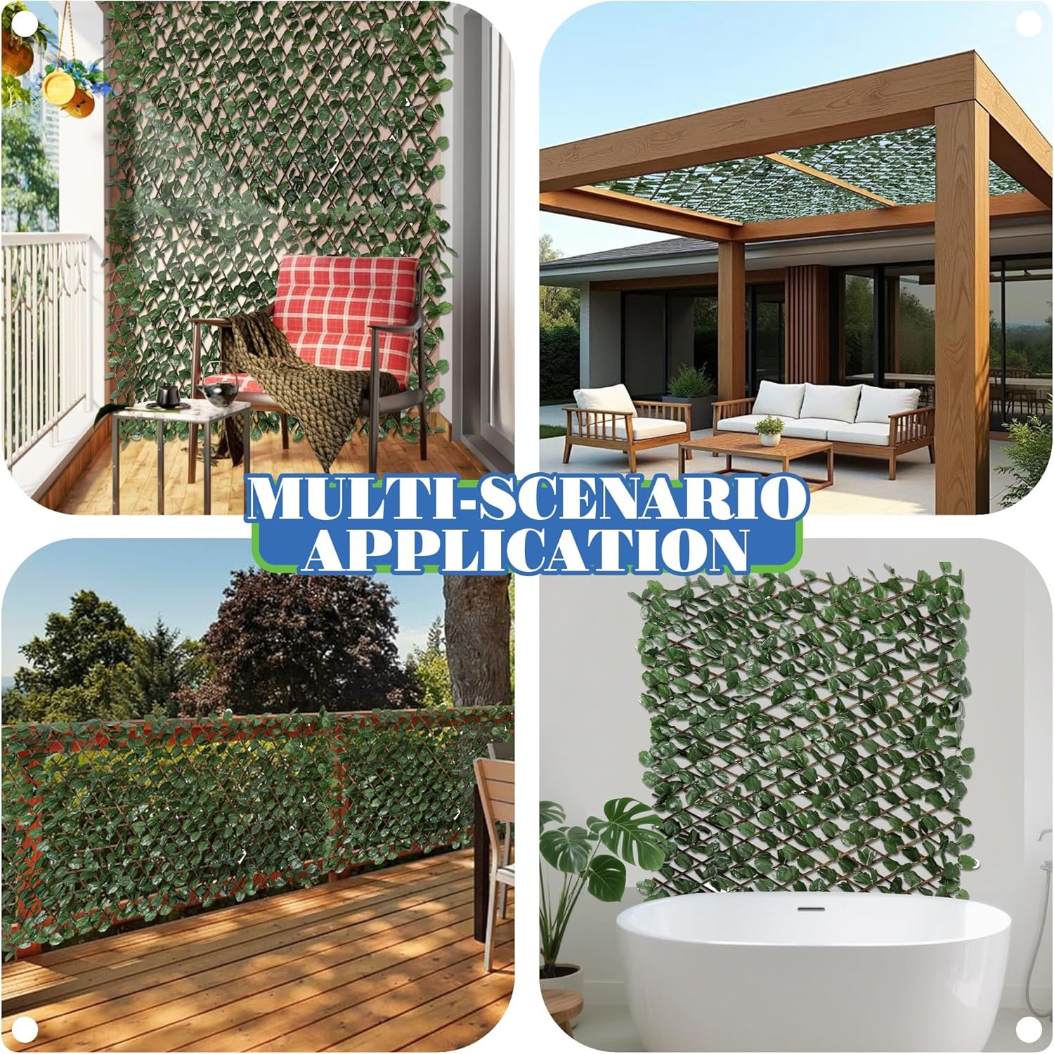 Expandable Artificial Leaf Faux Ivy Sweet Potato Leaves Privacy Fence Screen, St