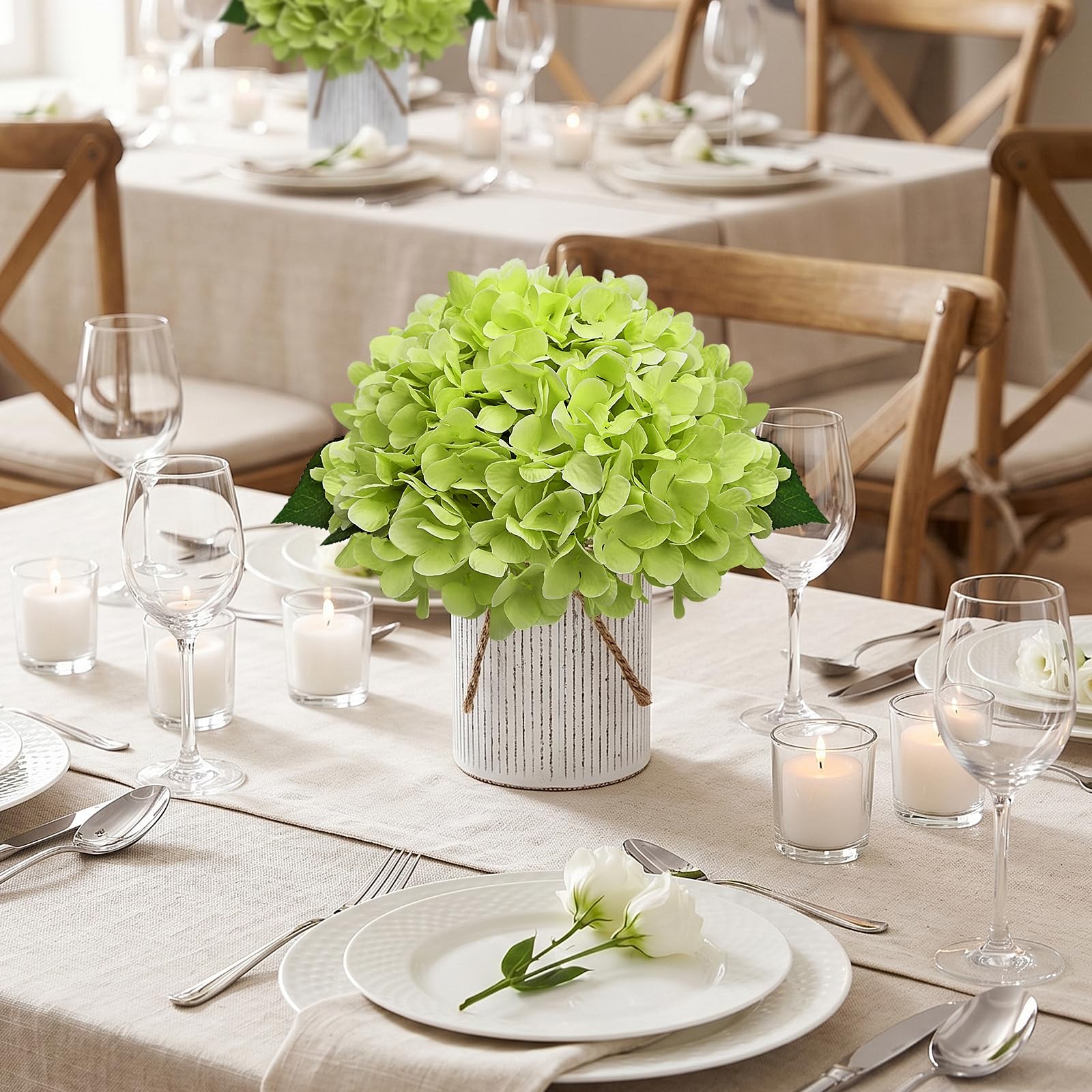 Flower Table Centerpieces – Set of 6 Floral Arrangement Artificial Wedding Hy…