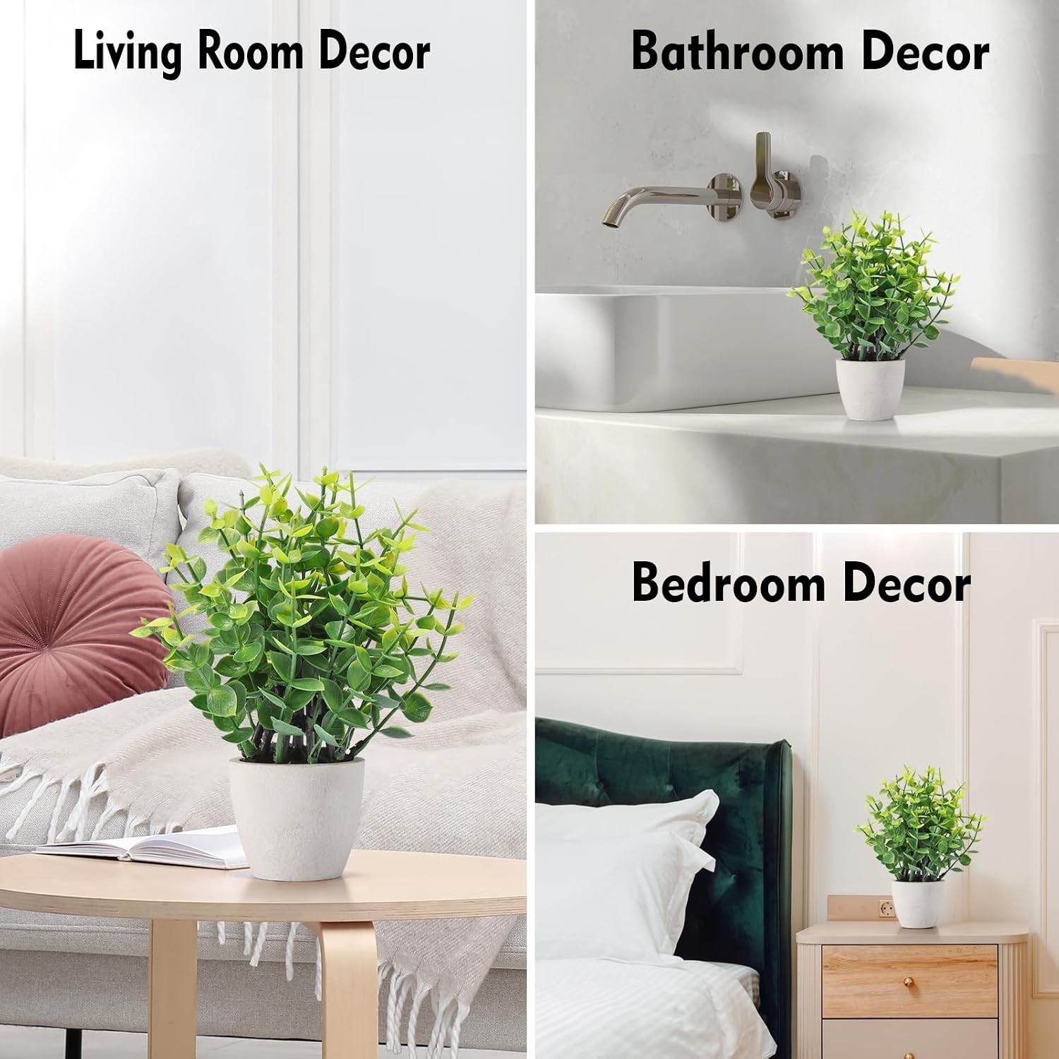 2 Pack Fake Plants Ceramic Mini Artificial Greenery Potted Plants for Home Decor