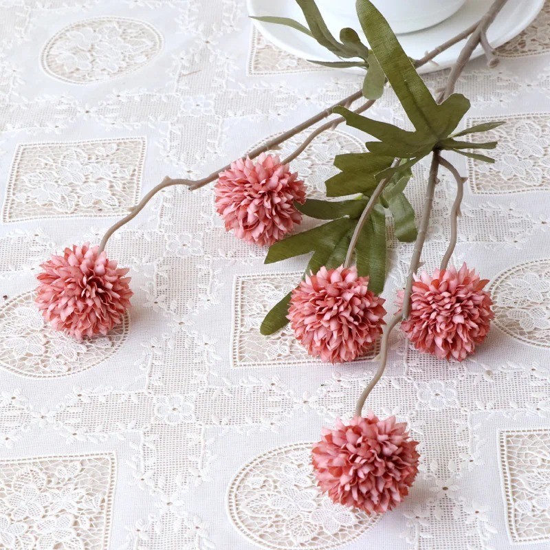 5 Head Artificial Dandelion Flowers Wedding Bridal Bouquet Home Decor