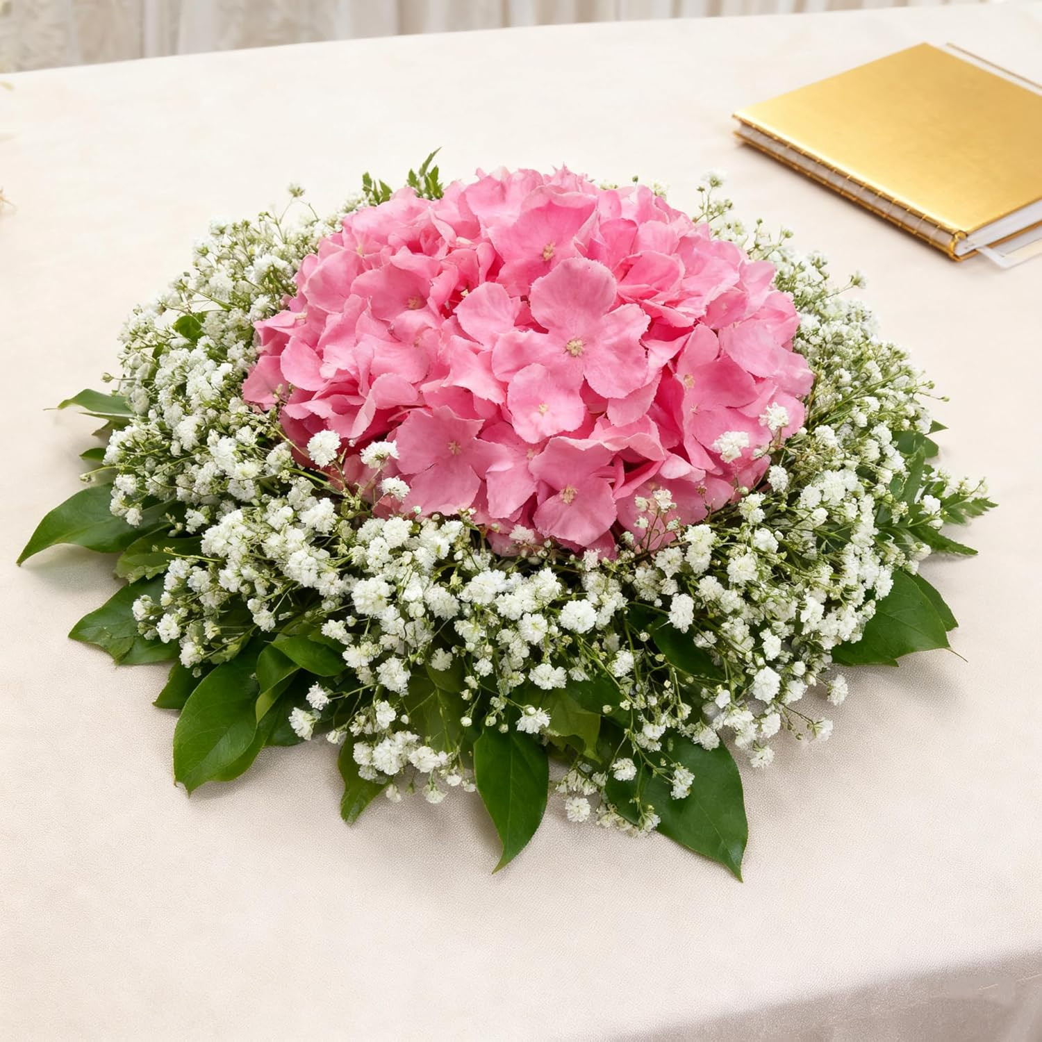 100PCS Bubble Pink Silk Hydrangea Flowers for Weddings & Home Decor