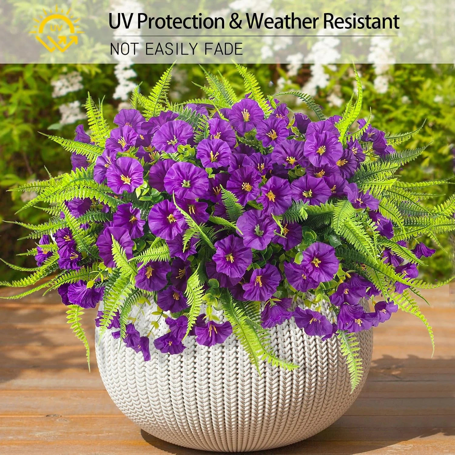 Spring Artificial Flowers Outdoors 12 Bundles Artificial Petunias Fake Flowers U
