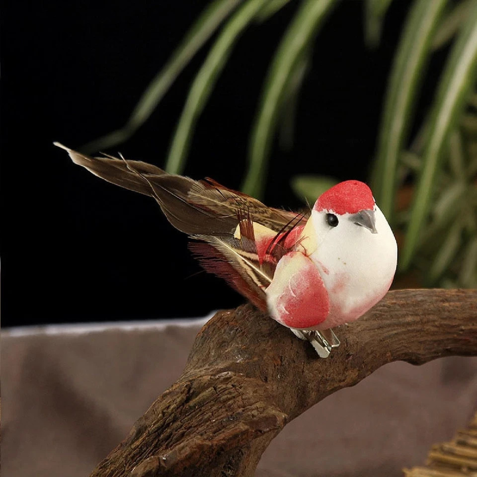 6pcs 10cm6pcs 10 Artificial Sparrow Birds – Foam Ornaments for Home & Diy Crafts