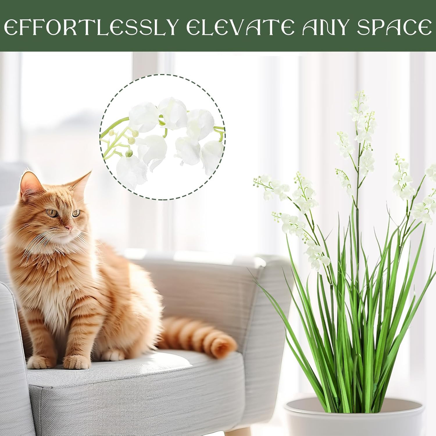 2 Pcs 3 Ft Tall Artificial Grass Plants for Home & Garden Decor
