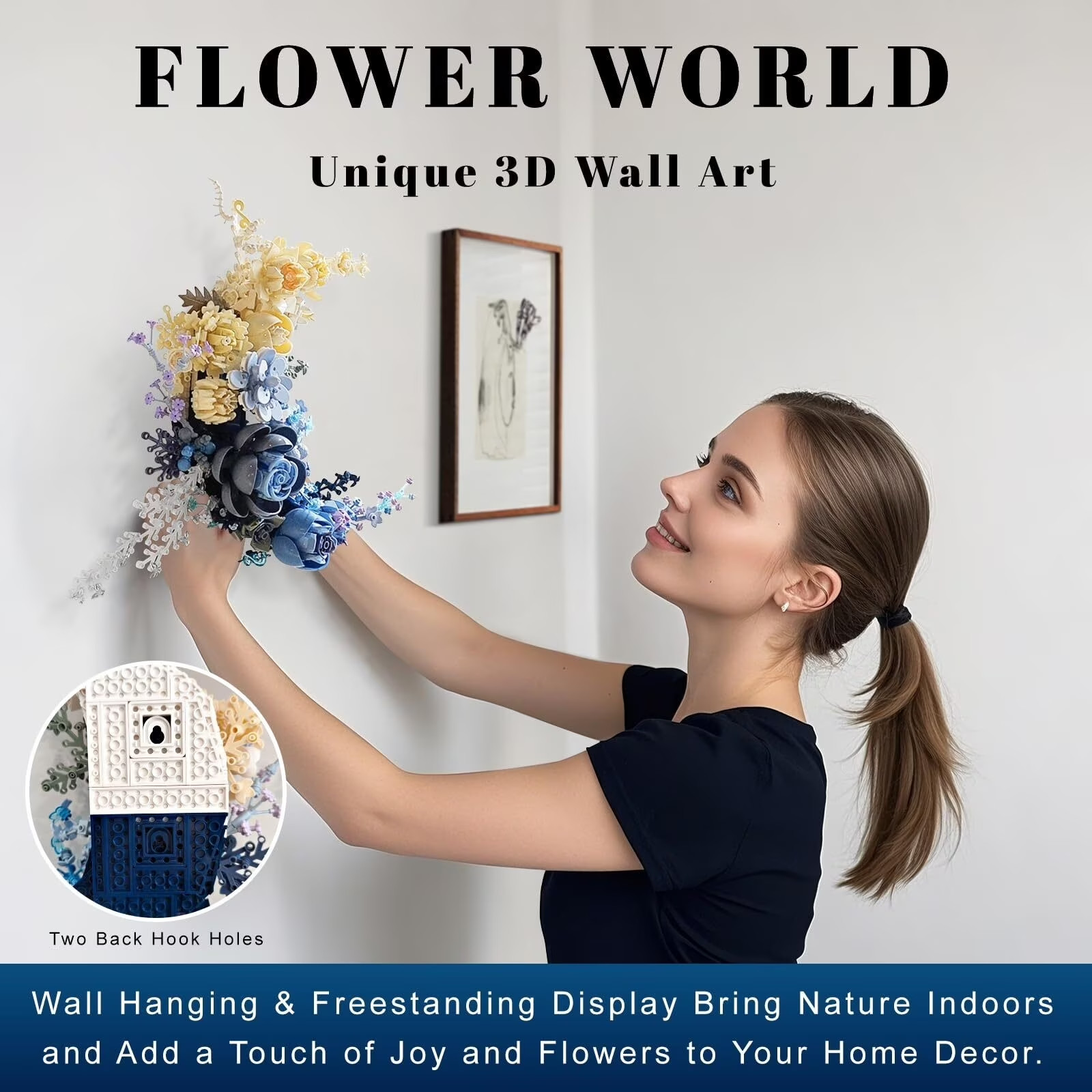 Blue Moon Flower Building Kit, Compatible with LEGO