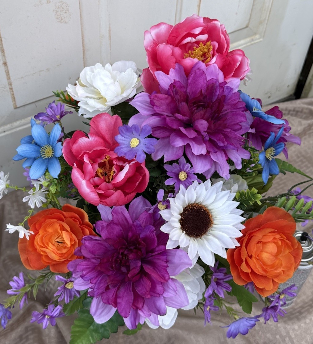 Cemetery Flowers Sympathy Grave Artificial Arrangement For Grave