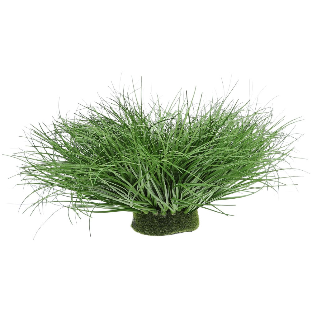 Artificial Grass: 12 Inch Faux Onion Grass Shrub Arrangement for Indoor Living