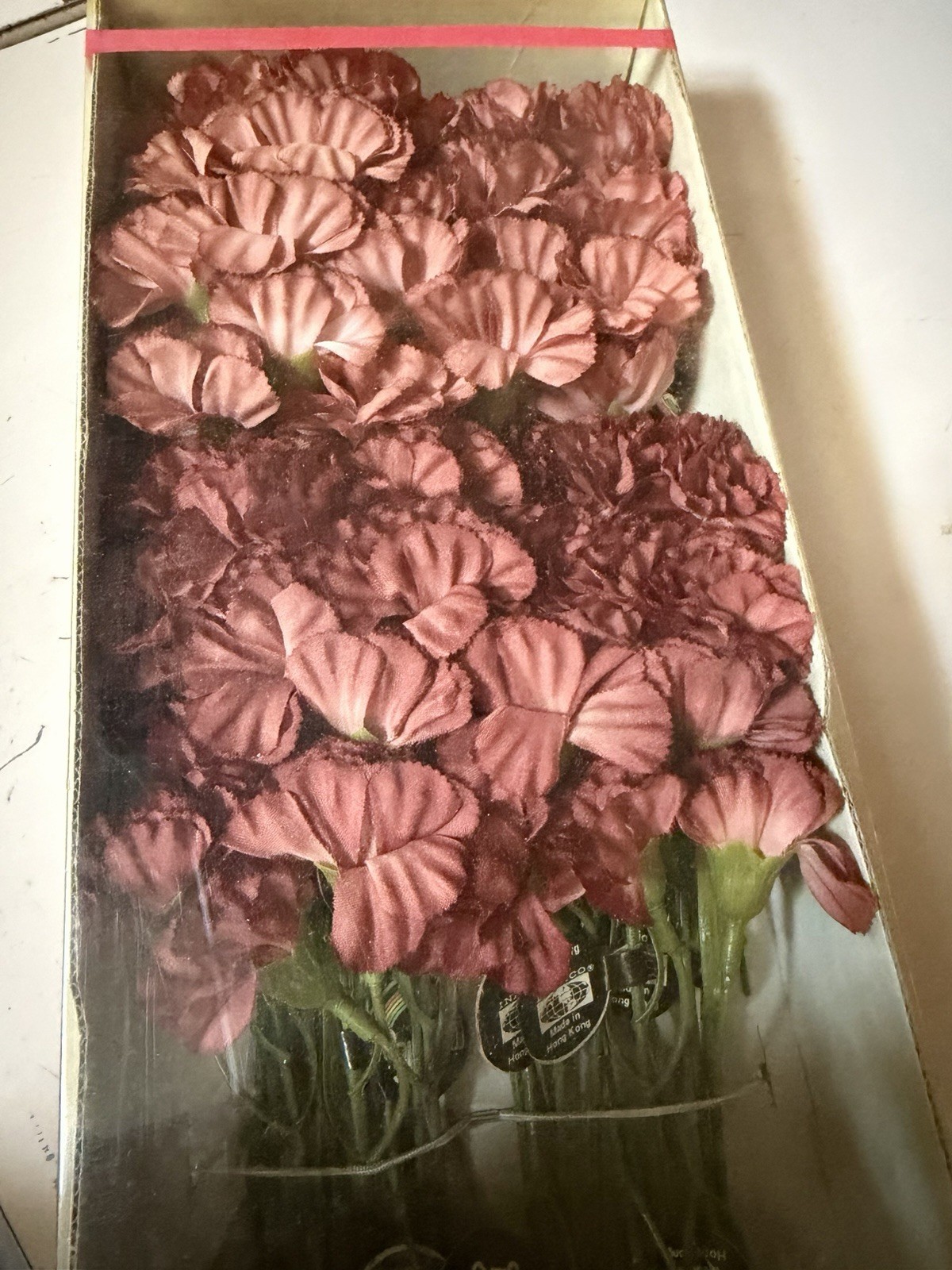 Vintage Rainbow Silks 7 Boxes Of Silk Miniature Carnations. New.