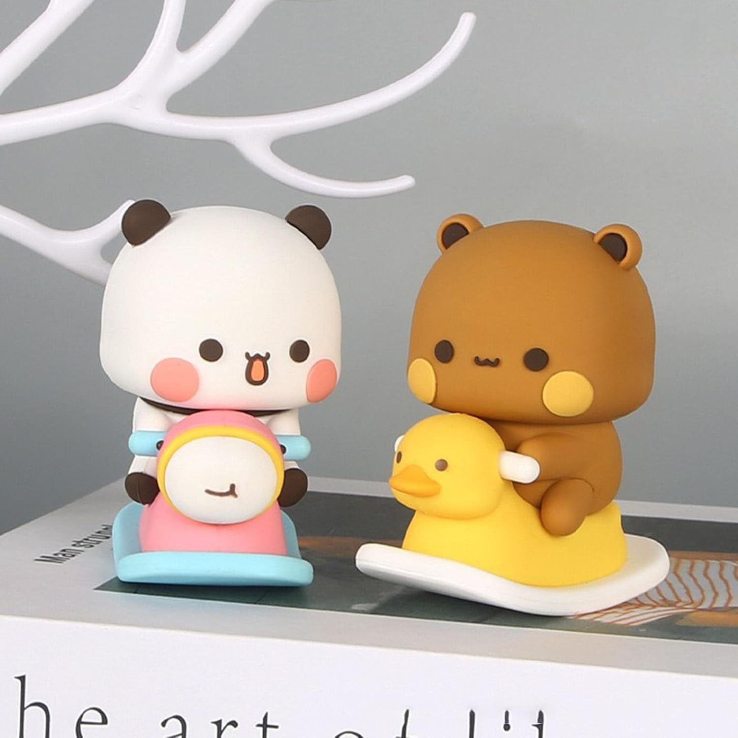 Adorable 2 PC Bubu & Dudu Bear Dashboard Decorations – Whimsical Car Ornaments