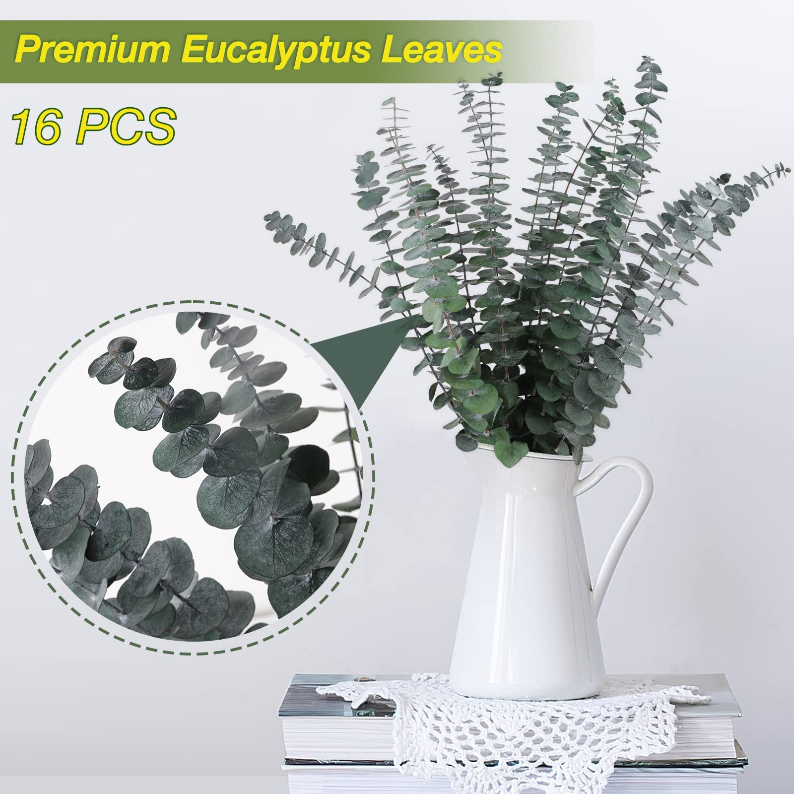 16 Pcs Preserved-Dried-Eucalyptus-Branches,17 Real Natural Fresh Eucalyptus