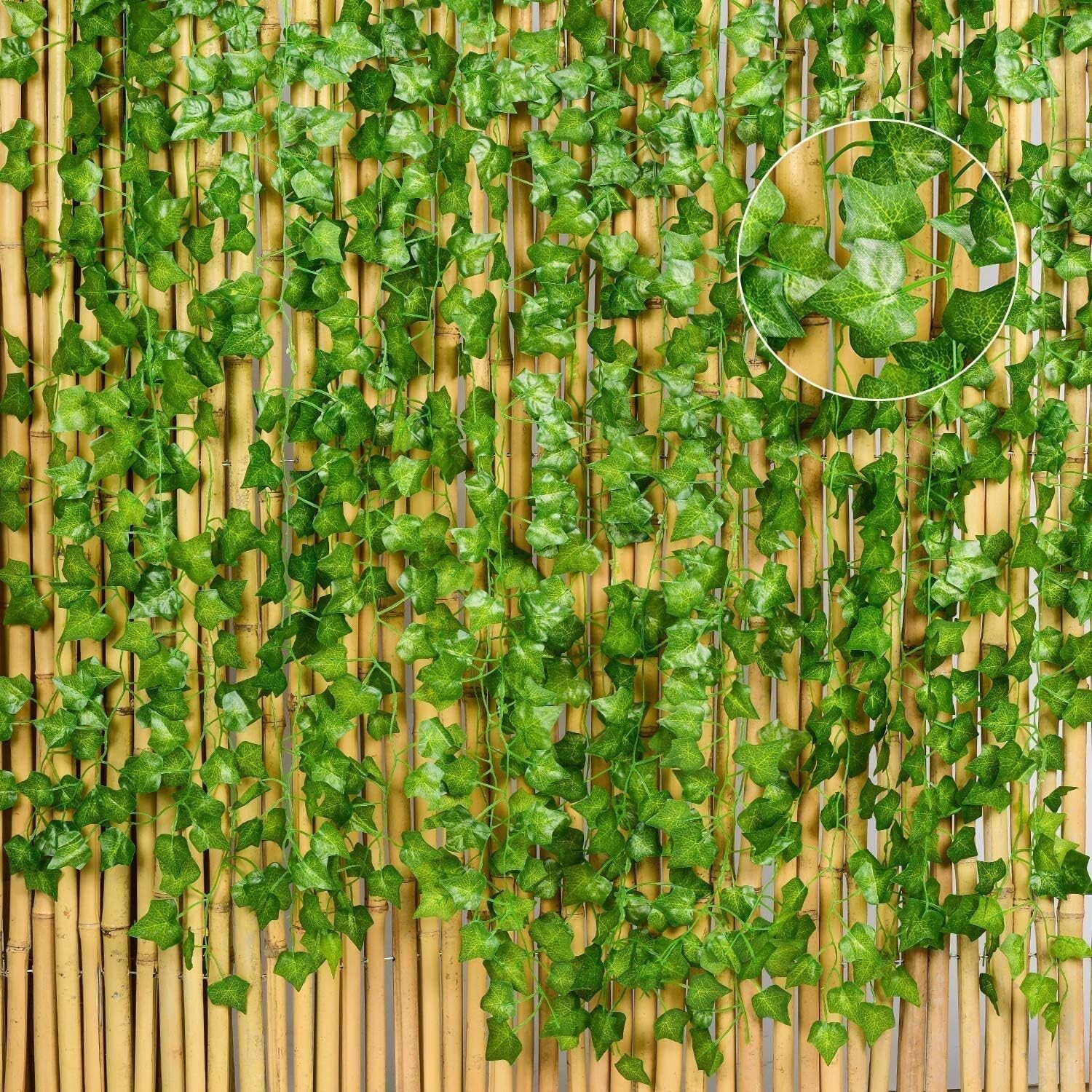 12 PCS 84FT Fake Vines Hanging Plants Backdrop Artificial Ivy Greenery Garland