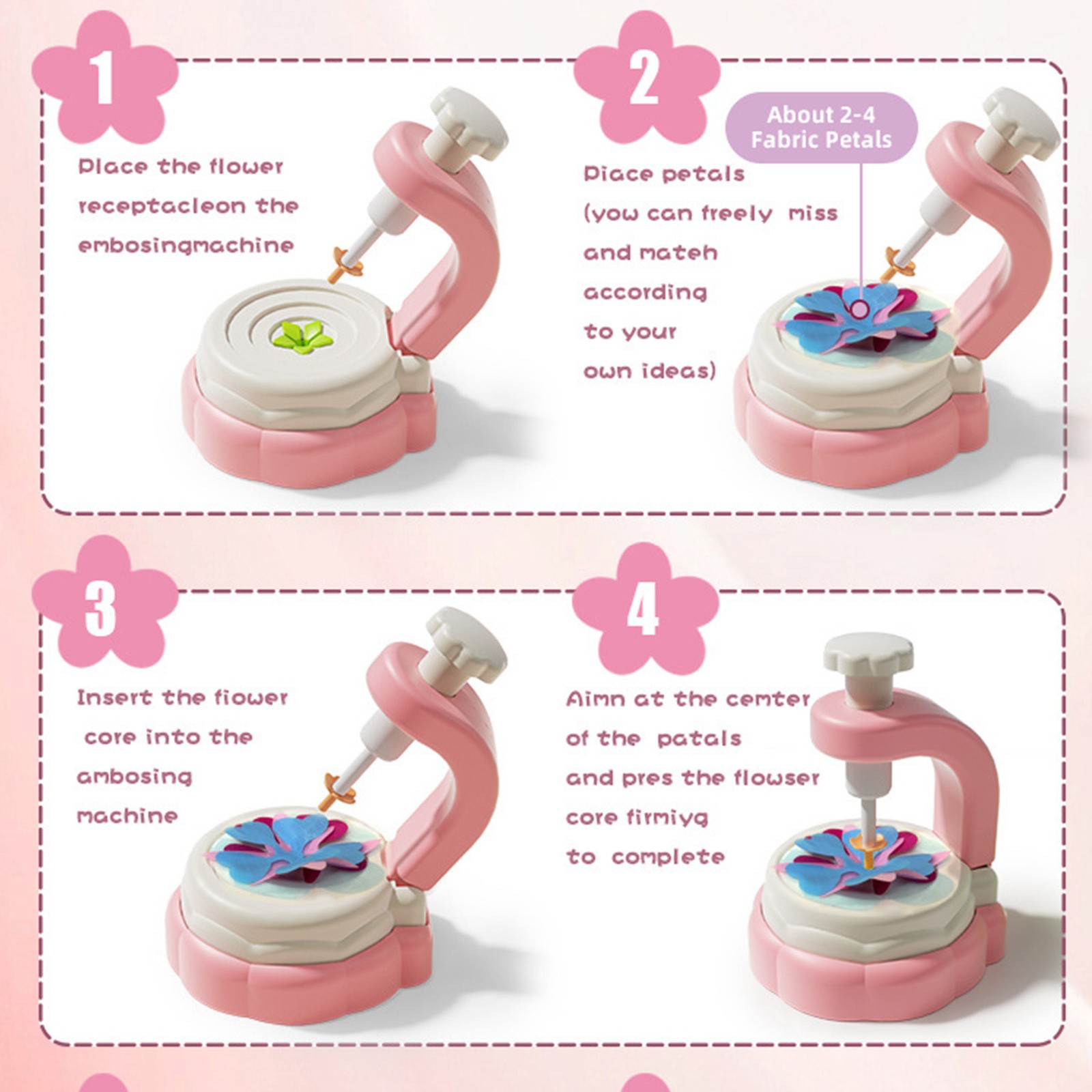 DIY Fabric Flower Bouquets Toys,Flowers Maker Toy,Making Kit Build Own Bouquet