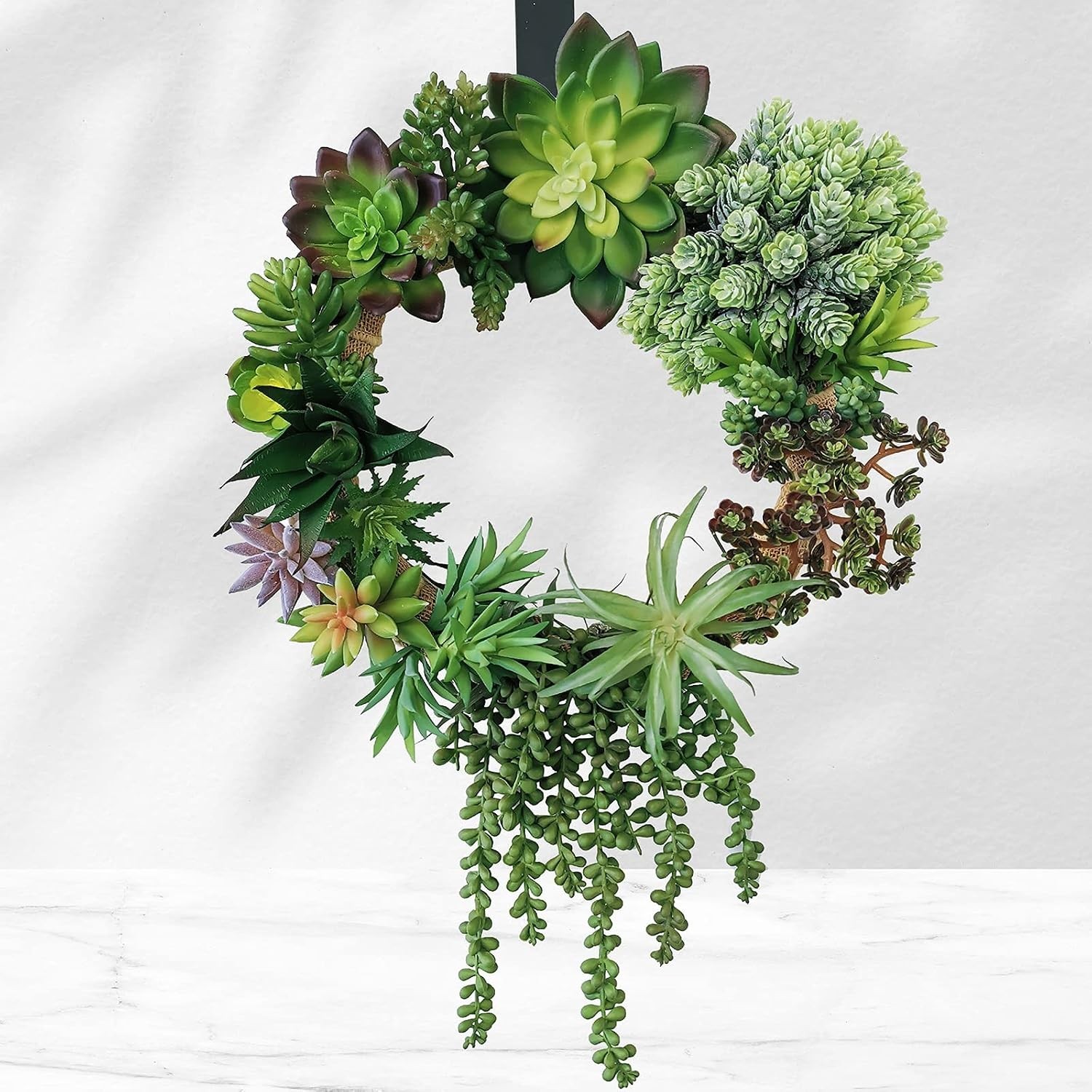 19 Pcs Assorted Artificial Succulents Plants Unpotted Small Green Hanging Suc…